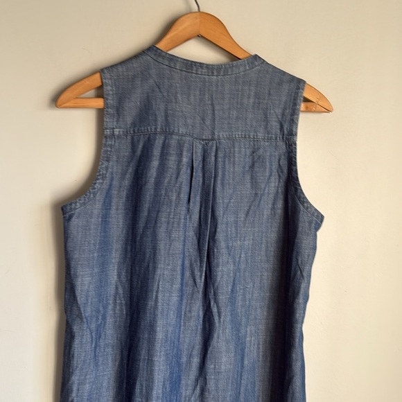 Eileen Fisher Sleeveless Button-Front Denim Dress XS - Picture 9 of 13